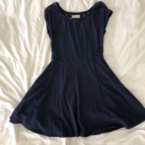 Navy,cotton and lace dress